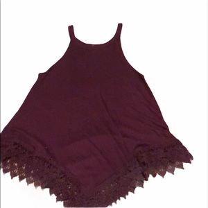 Lace bottom tank top